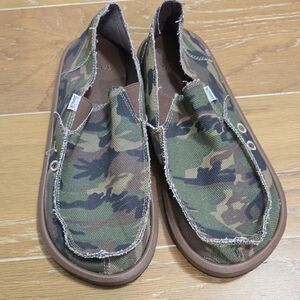 Sanuk Camouflage Canvas Slip-Ons